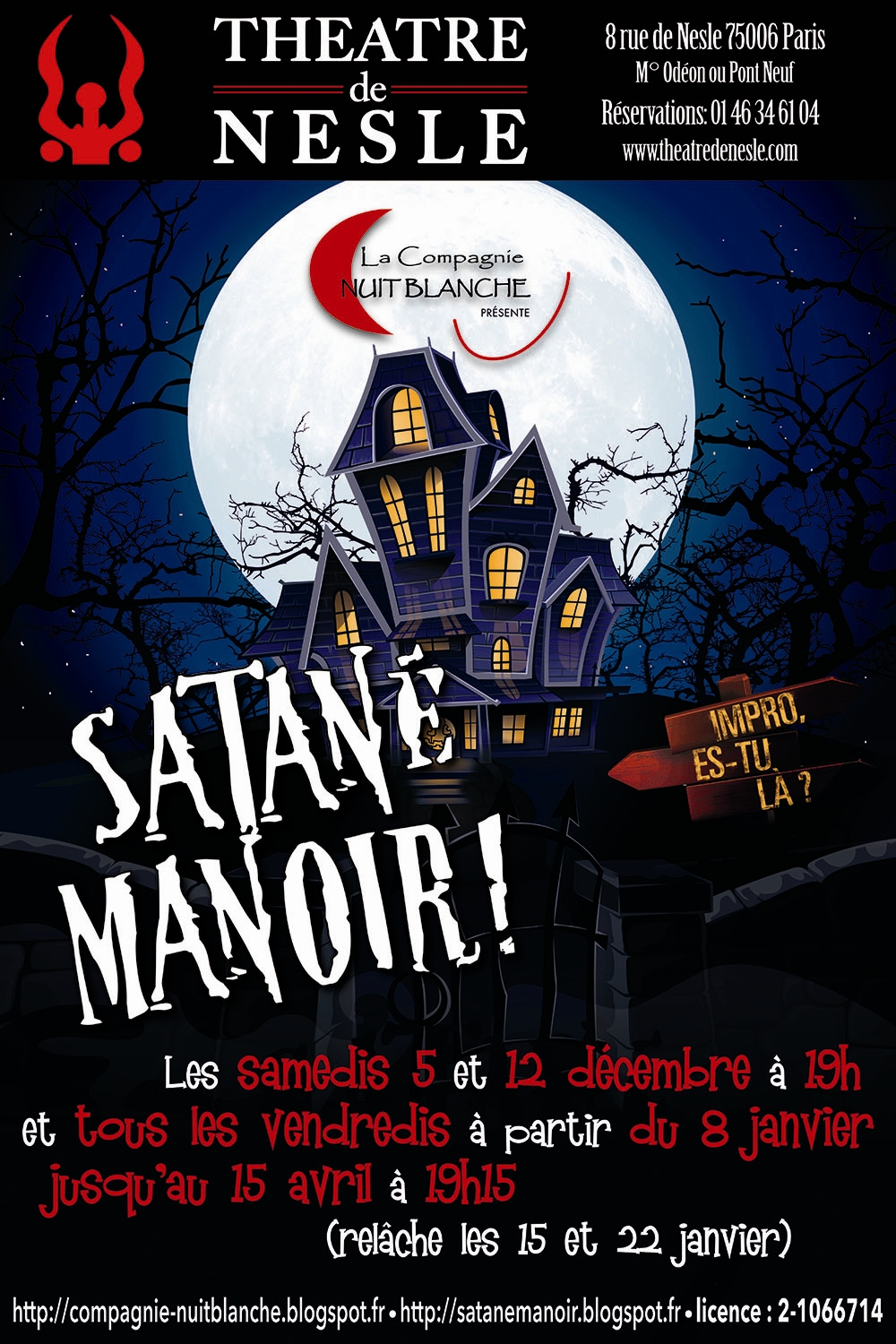 Affiche Satané Manoir! (400x600mm)